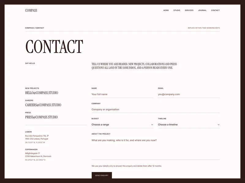 Compass Framer template preview 4