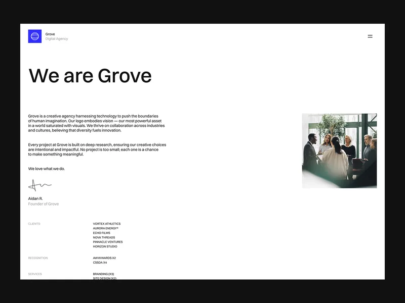 Grove Framer template preview 2