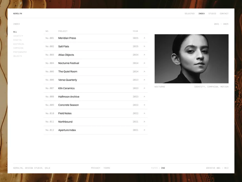 Nordlyn Framer template preview 2