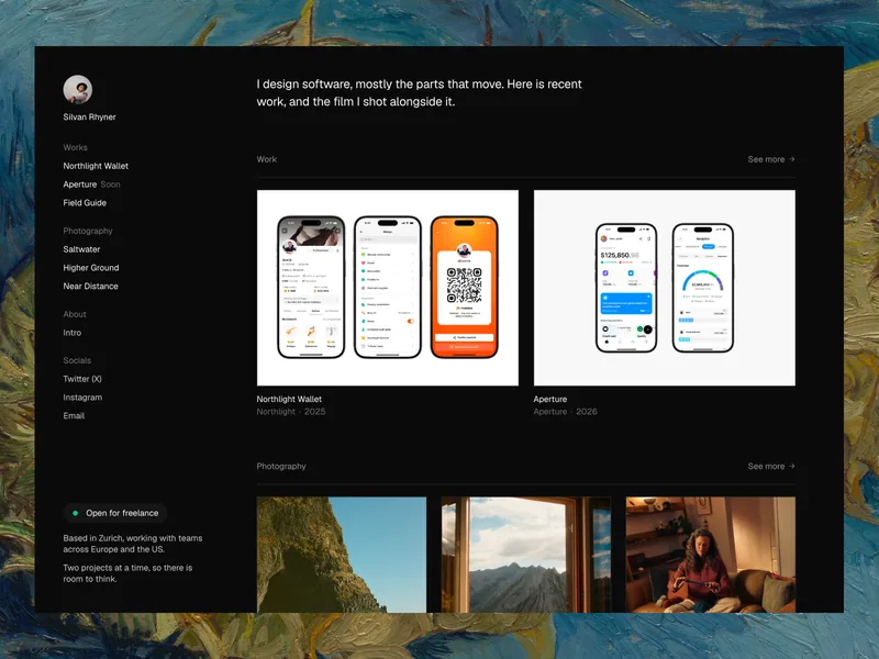 Silvan Rhyner Framer template preview 1