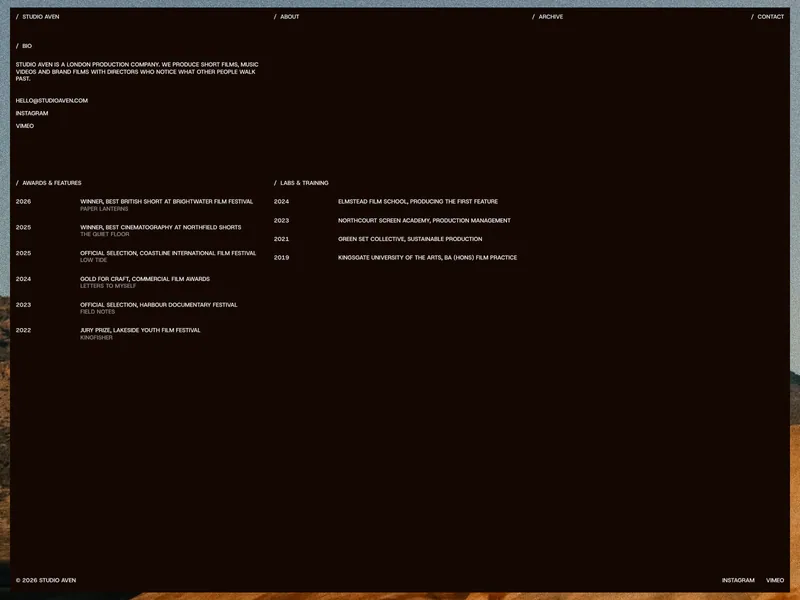 Studio Aven Framer template preview 4